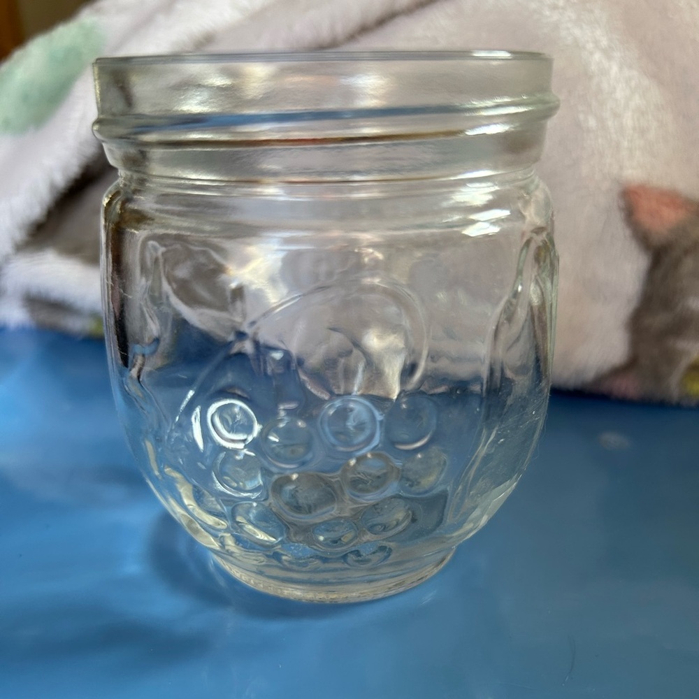 Vintage Jelly Jar/Candle Holder Glass